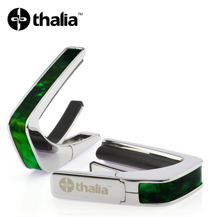 Thalia C200-GW 카포 Capo with Green Angelwing Inlay / Chrome