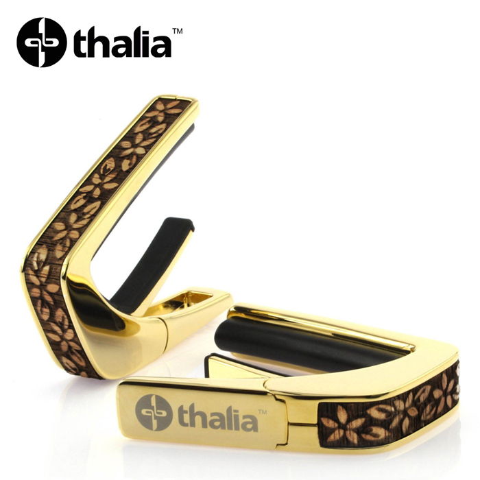 Thalia G200-HK-PL 카포 Capo with Hawaiian Koa Plumeria Lei Engraved Inlay / 24k Gold