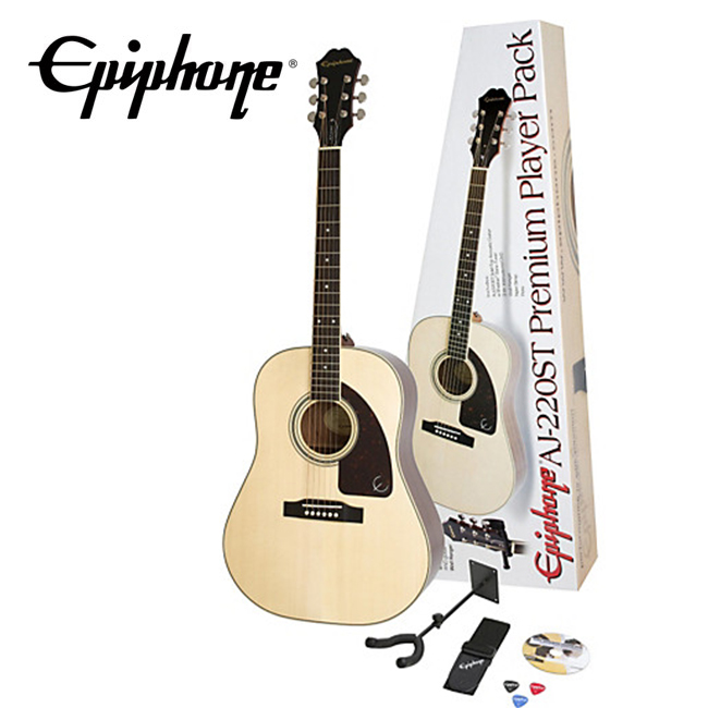 Epiphone AJ-220ST Solid Top Acoustic Player Pack(PPGR-EA2TSNACH1)