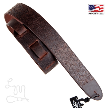 LM Quality Straps PNL-1 Northwest/2inch Leather with Tribal Embossing